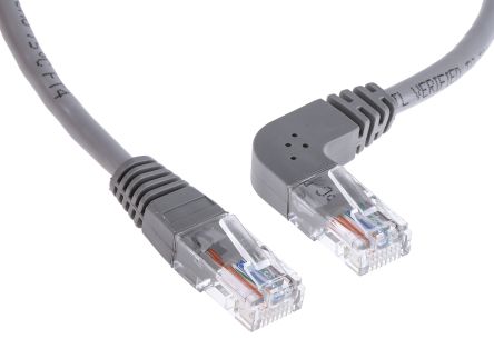 RS PRO Ethernetkabel Cat.5e, 1m, Grau Patchkabel, A RJ45 U/UTP Stecker, B RJ45, PVC