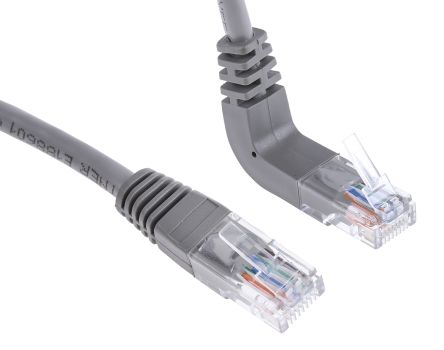 RS PRO Ethernetkabel Cat.5e, 2m, Grau Patchkabel, A RJ45 U/UTP Stecker, B RJ45, PVC