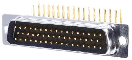 RS PRO Sub-D Steckverbinder Stecker Abgewinkelt, 50-polig / Raster 2.77mm, THT Lötanschluss