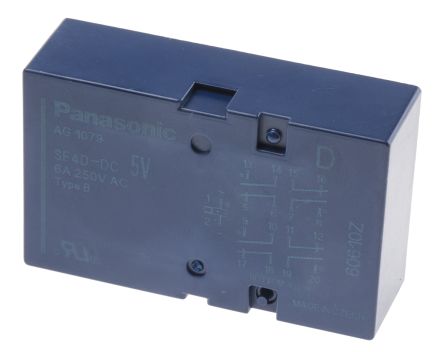 Panasonic Relé Con Contactos De Guía Forzada SF4D, 4NA/4NC, Bobina 5V Dc, 6A, Montaje En PCB