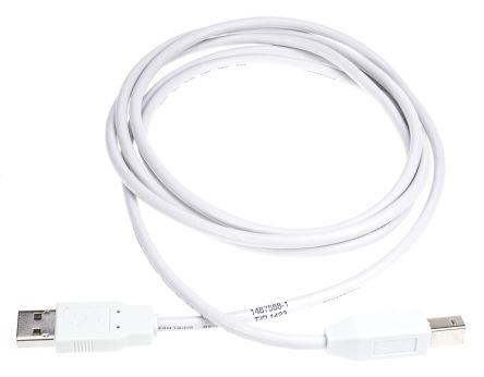 TE Connectivity USB-Kabel, USBA / USB B, 2m USB 2.0 Weiß