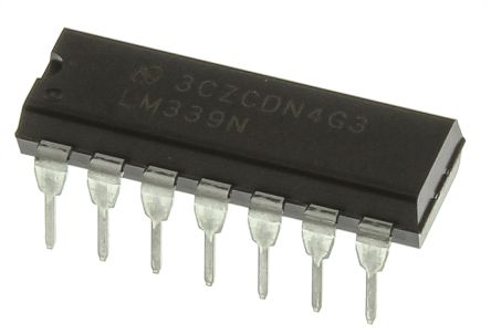 Texas Instruments LM339N/NOPB, Quad Comparator, Open Collector O/P, 1.3μs 3 → 28 V 14-Pin MDIP
