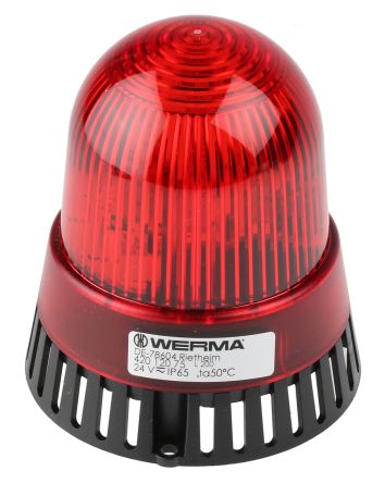 Werma Segnalatore Acustico E Luminoso Serie 420, Rosso, 24 V C.a. / C.c., 105dB A 1 M, IP65