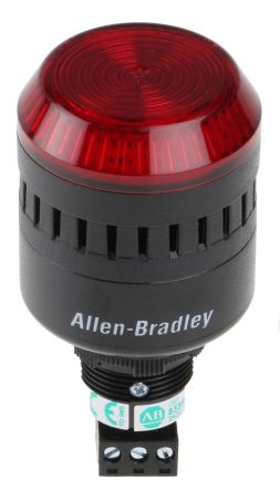Allen Bradley Indicator Luminoso Y Acústico LED 855PC, 240 Vac, Rojo, Intermitente, Constante, 98dB @ 1m, IP65