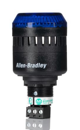 Allen Bradley 855PC LED Dauer-Licht Alarm-Leuchtmelder Blau / 98dB, 240 VAC