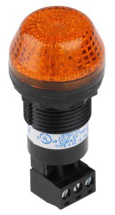 Allen Bradley Segnalatore Lampeggiante, Fisso, LED, Ambra, 24 V Ca/cc
