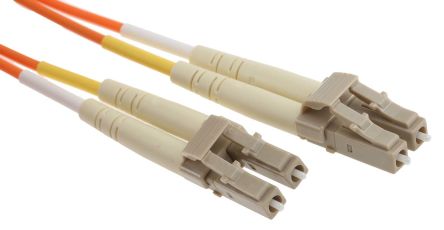 RS PRO LC To LC Duplex Multi Mode OM2 Fibre Optic Cable, 50/125μm, Orange, 2m