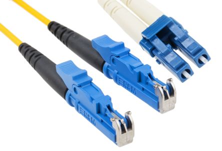 RS PRO E-2000 To LC Duplex Single Mode OS1 Fibre Optic Cable, 9/125μm, Yellow, 2m