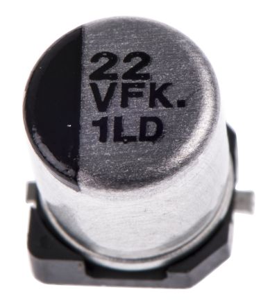 Panasonic Condensador Electrolítico Serie FK SMD, 22μF, ±20%, 35V Dc, Mont. SMD, 5 (Dia.) X 5.8mm, Paso 1.5mm