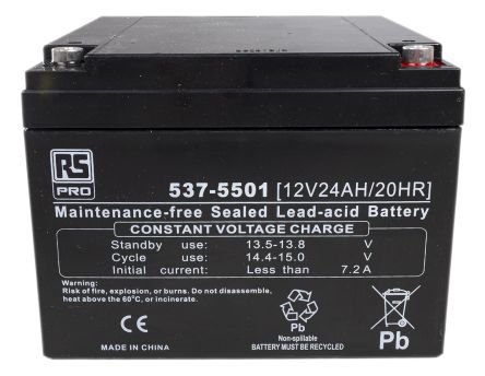Lead Acid Battery - 12V, 24Ah | RS 