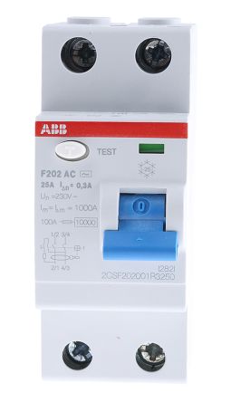 ABB F200 RCCB, 2-polig, 25A, 300mA Typ AC