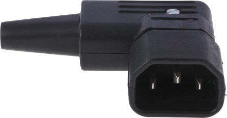 Schurter C14 Right Angle Cable Mount IEC Connector Male, 10A, 250 V