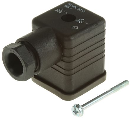 Hirschmann Conector De Válvula DIN 43650 A GDML, Hembra, 2P+E, 250 V, 2A, Con Circuito De Protección, Prensaestopas