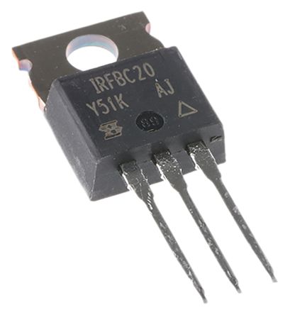 Vishay MOSFET IRFBC20PBF, VDSS 600 V, ID 2,2 A, TO-220AB De 3 Pines,, Config. Simple