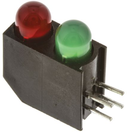 Dialight LED Anzeige PCB-Montage Grün, Rot 2 X LEDs THT Rechtwinklig 4-Pins 65° 2,55 V, 3 V