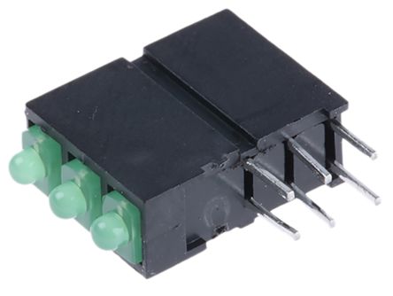 Dialight LED Anzeige PCB-Montage Grün 3 X LEDs THT Rechtwinklig 6-Pins 38 ° 2,5 V