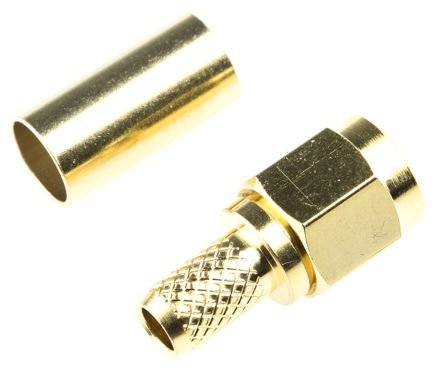 RS PRO, Plug Cable Mount SMA Connector, 50Ω, Crimp Termination, Straight Body