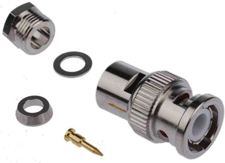 RS PRO Stecker Koaxialsteckverbinder BNC-Steckverbinder, Kabelmontage, Klemm-Anschluss, Für RG58A-Kabel, 50Ω,, Gerade