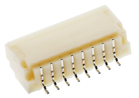 JST Conector Macho Para PCB Ángulo De 90° Serie SH De 8 Vías, 1 Fila, Paso 1.0mm, Para Soldar, Montaje Superficial
