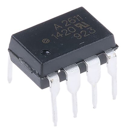 Broadcom Optoacoplador De 1 Canal, Vf= 1.75V, Viso= 3,75 KVrms, IN. DC, OUT. Transistor, Mont. Pasante, Encapsulado