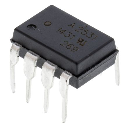 Broadcom THT Dual Optokoppler DC-In / Transistor-Out, 8-Pin PDIP, Isolation 5 KV Eff