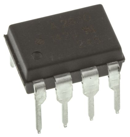 Broadcom THT Dual Optokoppler DC-In / Transistor-Out, 8-Pin DIP, Isolation 3,75 KV Eff