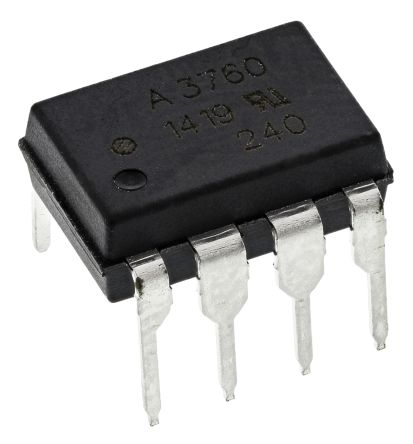 Broadcom THT Optokoppler AC/DC-In / Darlington-Out, 8-Pin PDIP, Isolation 3,75 KV Eff