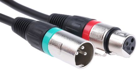 RS PRO XLR-Kabel 3-polig, XLR 3-polig, XLR 3m Schwarz