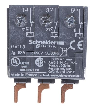 Schneider Electric Limiteur De Contacteur à Utiliser Avec TeSys, TeSys, GV2