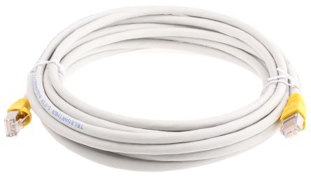 Telegartner Telegärtner Ethernetkabel Cat.6a, 5m, Grau Patchkabel, A RJ45 S/FTP Stecker, B RJ45, LSZH