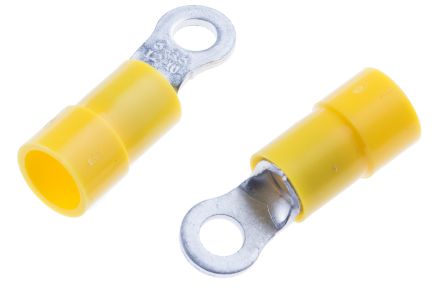 RS PRO Insulated Ring Terminal, M3.5 Stud Size, 4mm² To 6mm² Wire Size, Yellow
