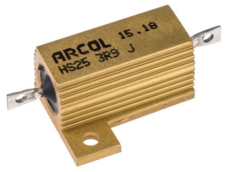 Arcol HS25 Wickel Lastwiderstand 3.9Ω ±5% / 25W, Alu Gehäuse Axialanschluss