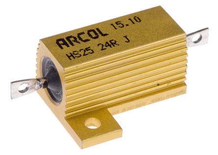 Arcol HS25 Wickel Lastwiderstand 24Ω ±5% / 25W, Alu Gehäuse Axialanschluss