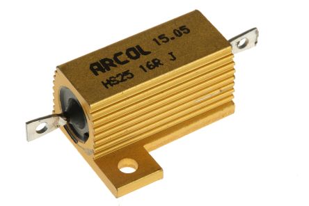 Arcol HS25 Wickel Lastwiderstand 16Ω ±5% / 25W, Alu Gehäuse Axialanschluss