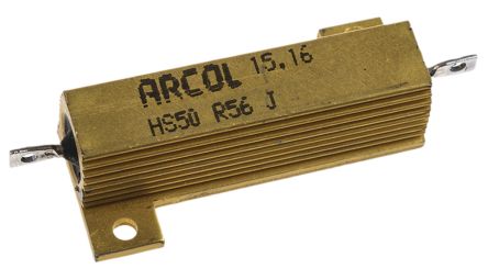 Arcol HS50 Wickel Lastwiderstand 560mΩ ±5% / 50W, Alu Gehäuse Axialanschluss