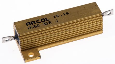 Arcol HS50 Wickel Lastwiderstand 30Ω ±5% / 50W, Alu Gehäuse Axialanschluss