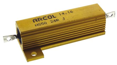Arcol HS50 Wickel Lastwiderstand 24Ω ±5% / 50W, Alu Gehäuse Axialanschluss