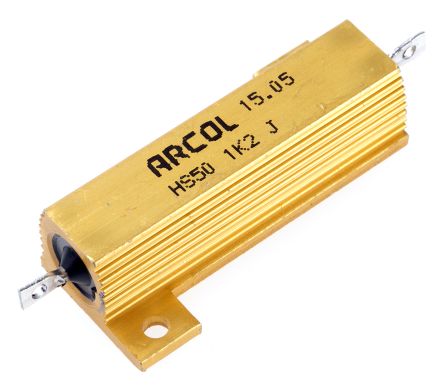 Arcol HS50 Wickel Lastwiderstand 1.2kΩ ±5% / 50W, Alu Gehäuse Axialanschluss