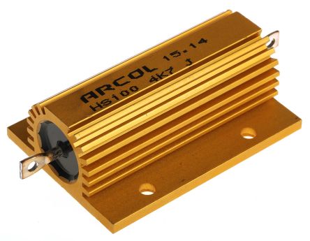 Arcol, 4.7kΩ 100W Wire Wound Chassis Mount Resistor HS100 4K7 J ±5%