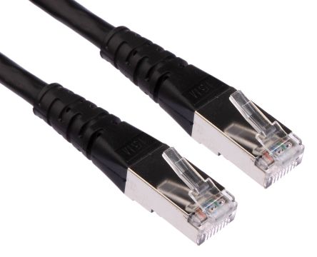 Roline Ethernetkabel Cat.6, 15m, Schwarz Patchkabel, A RJ45 S/FTP Stecker, B RJ45, PVC