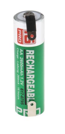 RS PRO Batterie AA Rechargeable 2.6Ah Sortie Broches à Souder, NiMH, 1.2V