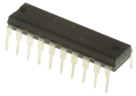 Texas Instruments SN74HC574N Octal D Type Flip Flop IC, 3-State, 20-Pin PDIP