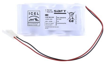 Saft Pacco Batterie Ricaricabile, Formato D, 4 Celle, 4.8V, 4Ah, NiCd