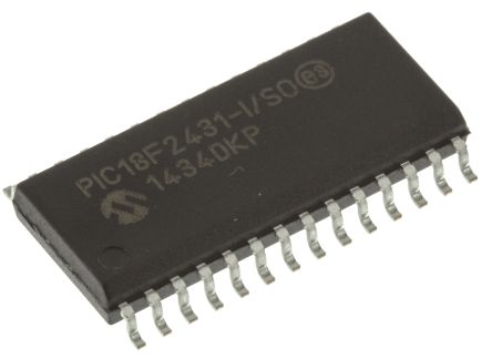 Microchip Microcontrôleur, 8bit, 768 B RAM, 16,384 Ko, 256 O, 40MHz, SOIC 28, Série PIC18F