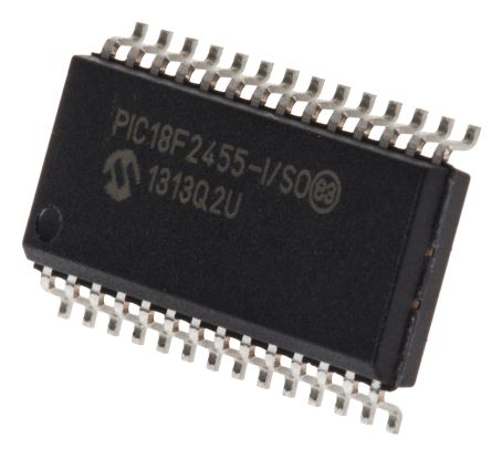 Microchip PIC18F2455-I/SO, 8bit PIC Microcontroller, PIC18F, 48MHz, 24 KB, 256 B Flash, 28-Pin SOIC