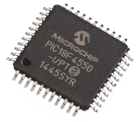 Microchip Microcontrolador PIC18F4550-I/PT, Núcleo PIC De 8bit, RAM 2,048 KB, 48MHZ, TQFP De 44 Pines