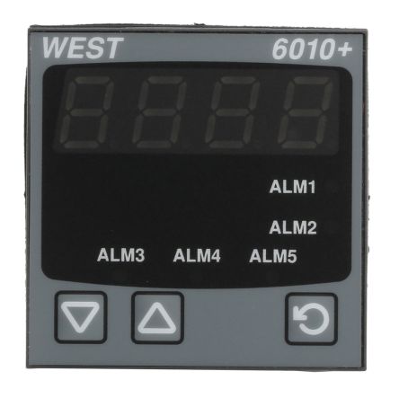 West Instruments 过程仪表, 6010系列, 测量RTD，热电偶, 100、240 V 交流, 45mm高切面, LED