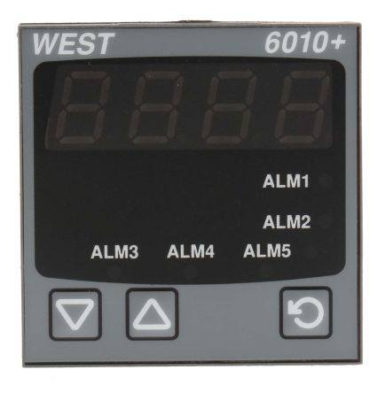 West Instruments 数字面板仪表, 6010系列, 测量RTD，热电偶, 100、240 V 交流, 45mm高切面, LED