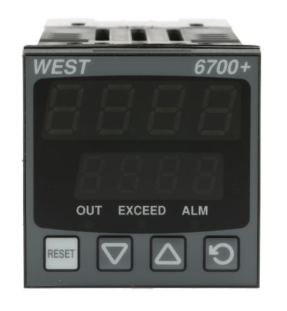 West Instruments PID控制器, P6700系列, 100 V ac, 240 V ac电源, 继电器输出, 48 x 48 (1/16 DIN)mm