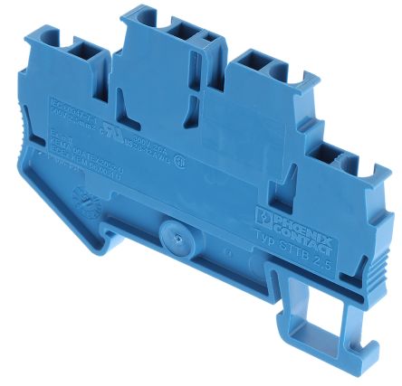 Phoenix Contact STTB 2.5 BU Series Blue Double Level Terminal Block, 0.08 → 4mm², Double-Level, Spring Clamp